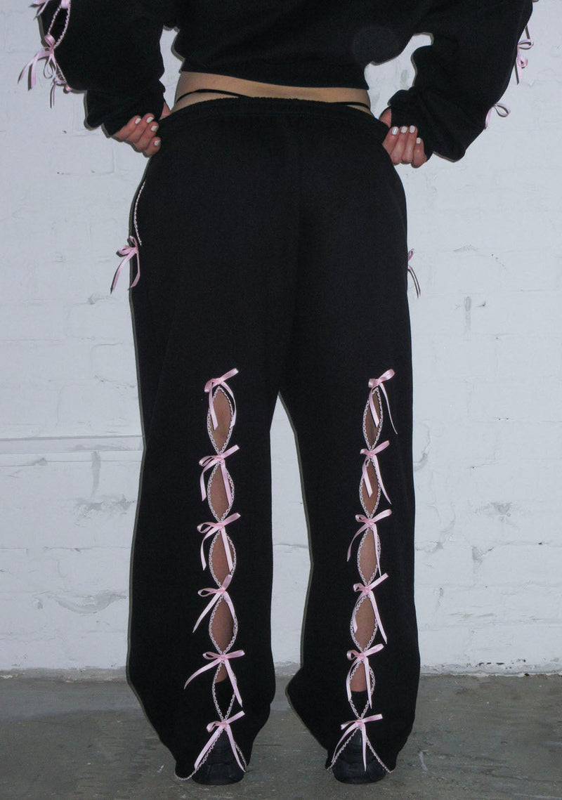 PRINC355 RIBBON SWEATPANTS BLACK