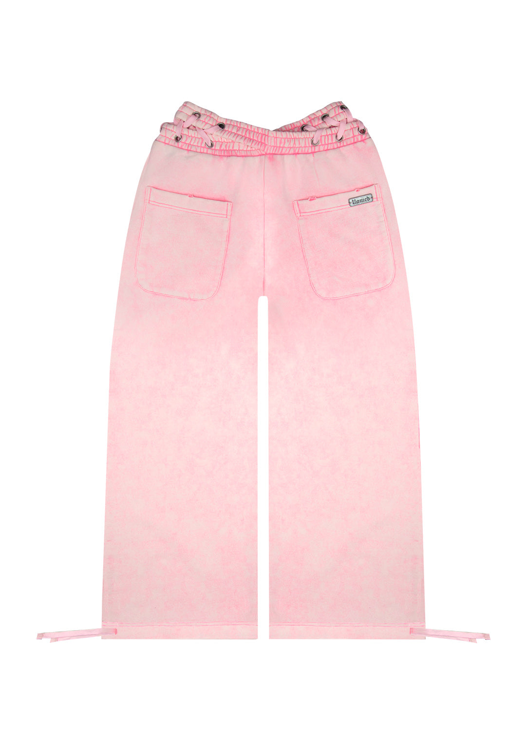 VENDETTA LACE UP OVERSIZED SWEATPANTS WASHED BABY PINK