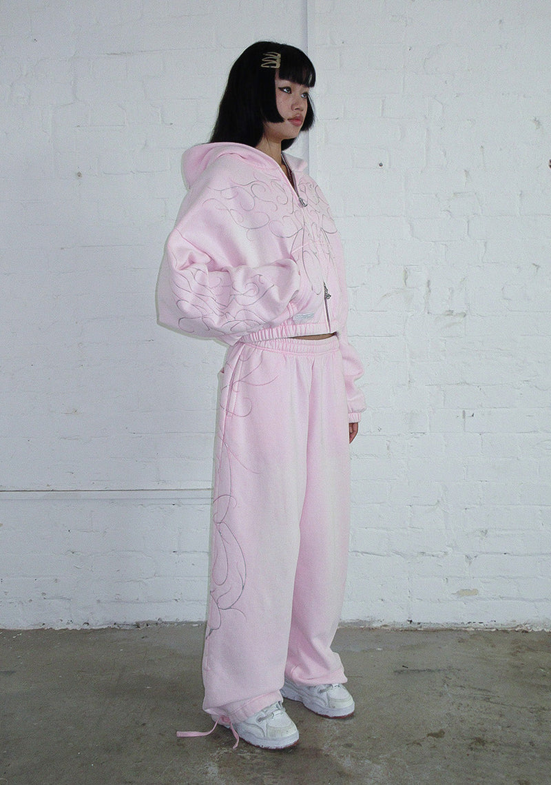 ALLURE 3D CHROME SWEATPANTS WASHED BABY PINK
