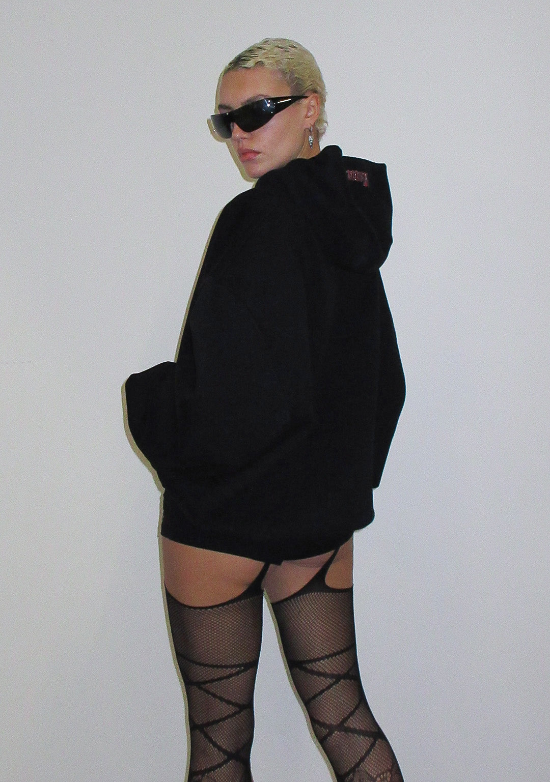 BAD DECISIONS RHINESTONE PULLOVER HOODIE BLACK