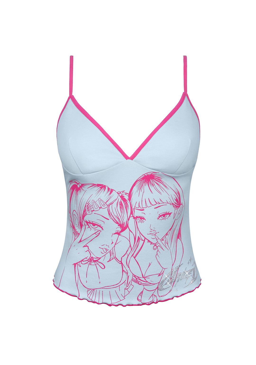 BFF FITTED CAMI TOP BABY BLUE