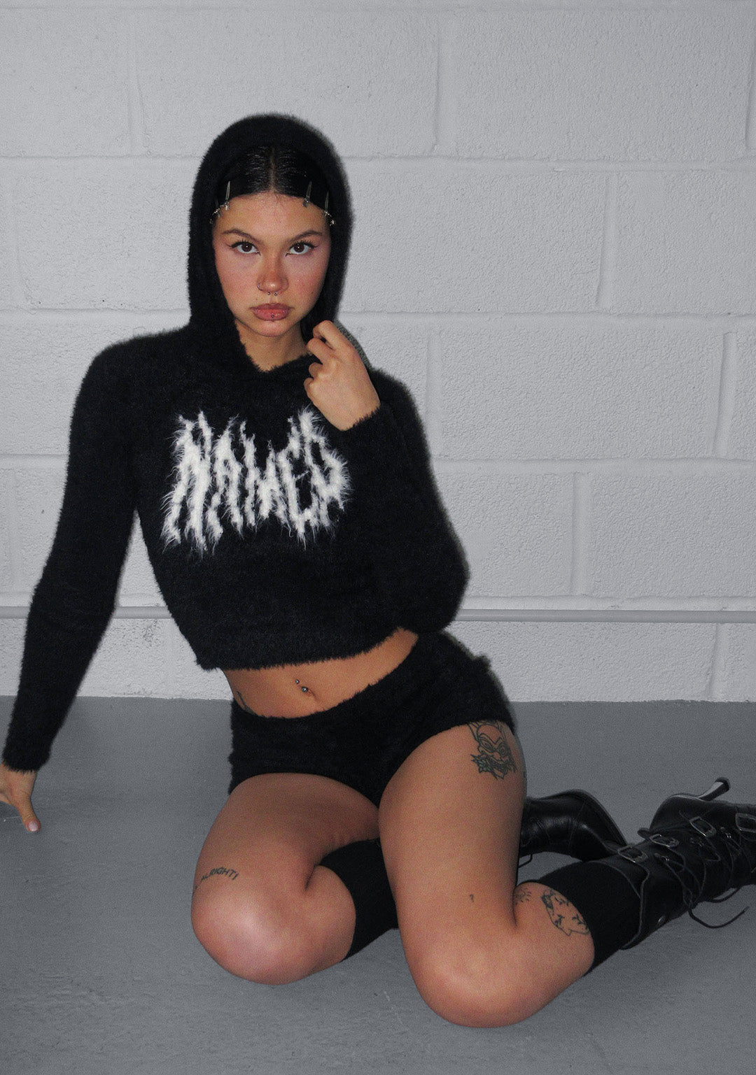 Bittersweet Fluffy Knit Hoodie Black – NAMED COLLECTIVE®