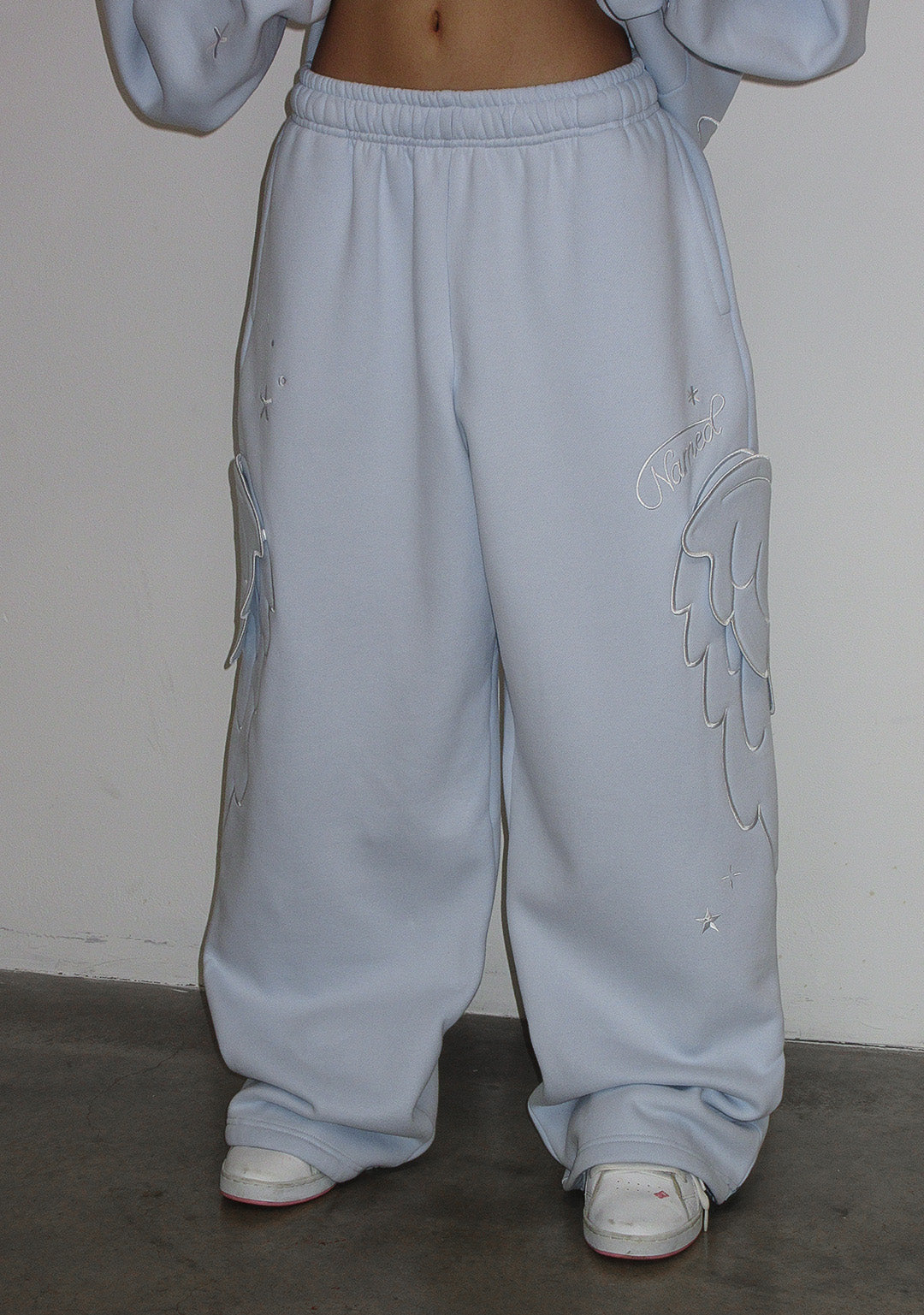 STITCH WINGS OVERSIZED SWEATPANTS BABY BLUE (DETACHABLE WINGS)
