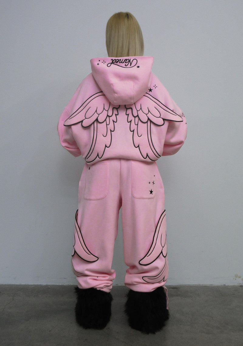 STITCH WINGS OVERSIZED SWEATPANTS BABY PINK (DETACHABLE WINGS)
