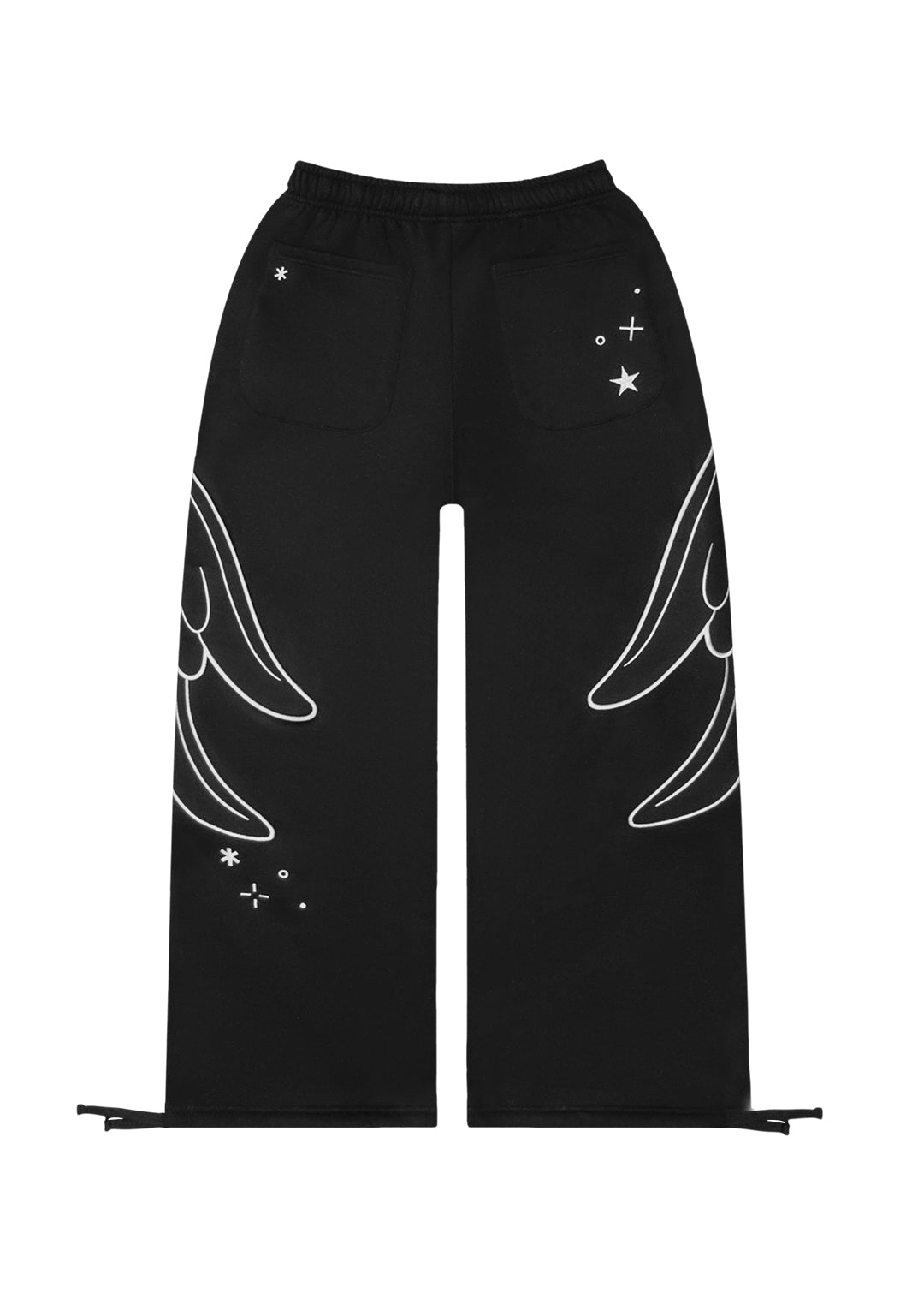 STITCH WINGS OVERSIZED SWEATPANTS BLACK (DETACHABLE WINGS)