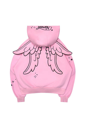 STITCH WINGS PULLOVER HOODIE BABY PINK (DETACHABLE WINGS)