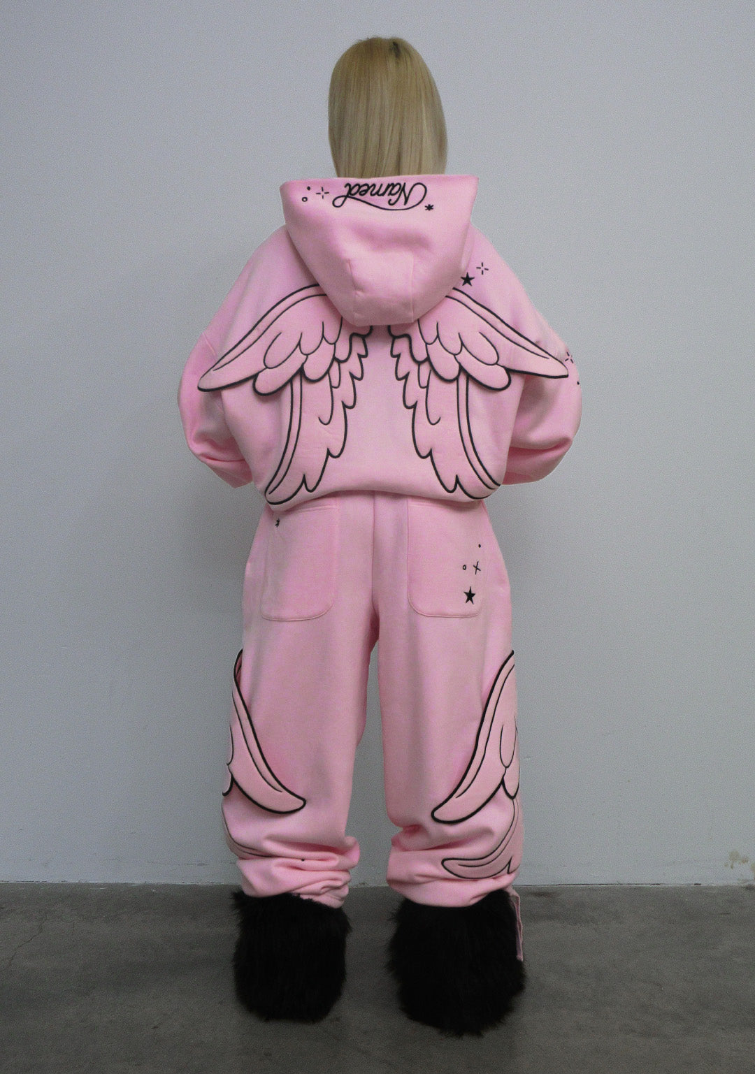 Stitch Wings Pullover Hoodie Baby Pink Detachable Wings – NAMED