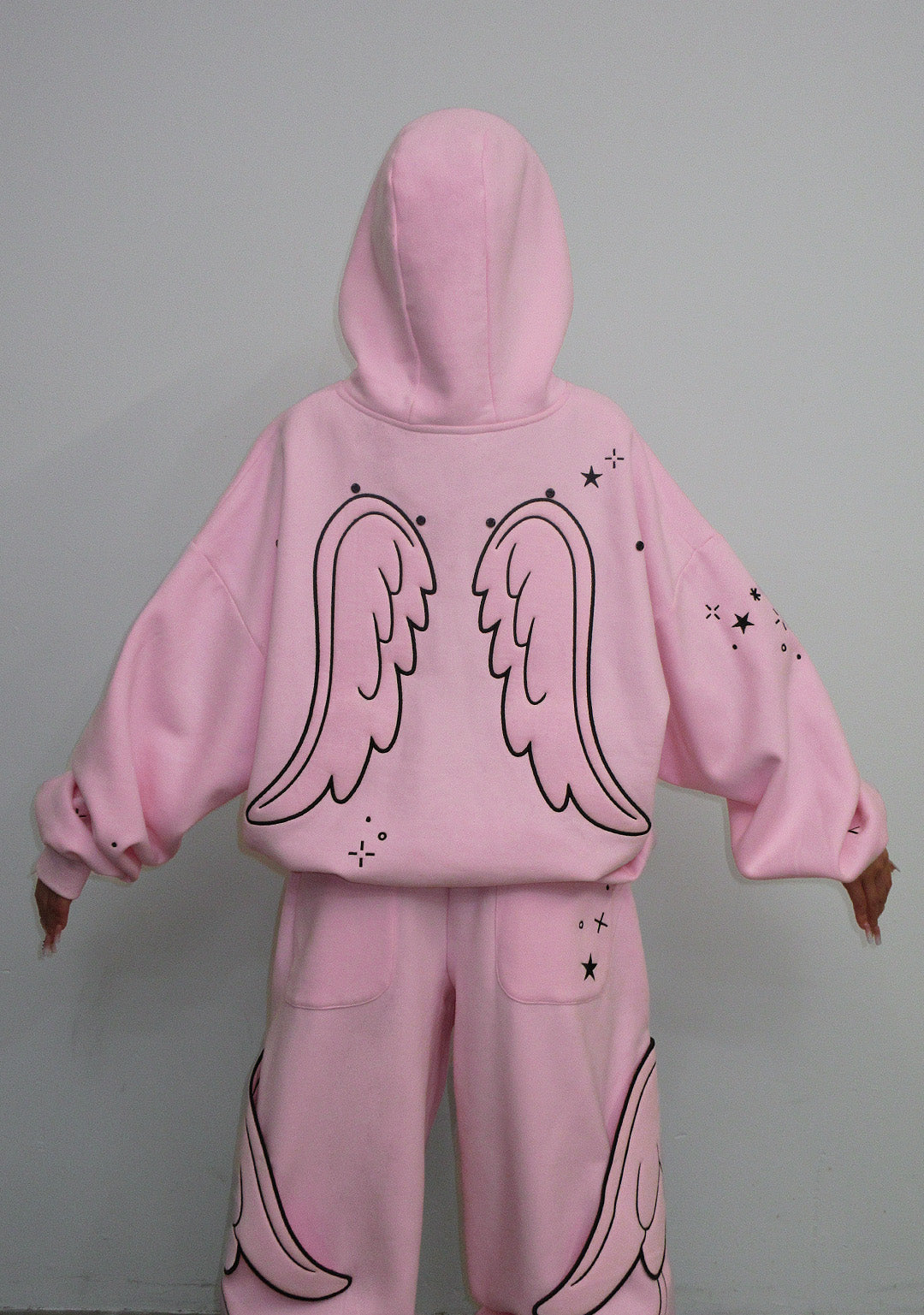 Stitch Wings Pullover Hoodie Baby Pink Detachable Wings – NAMED