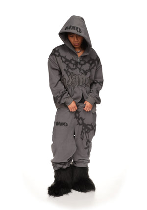 CHAINS ZIP HOODIE CAST IRON