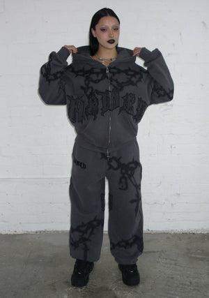 CHAINS ZIP HOODIE CAST IRON