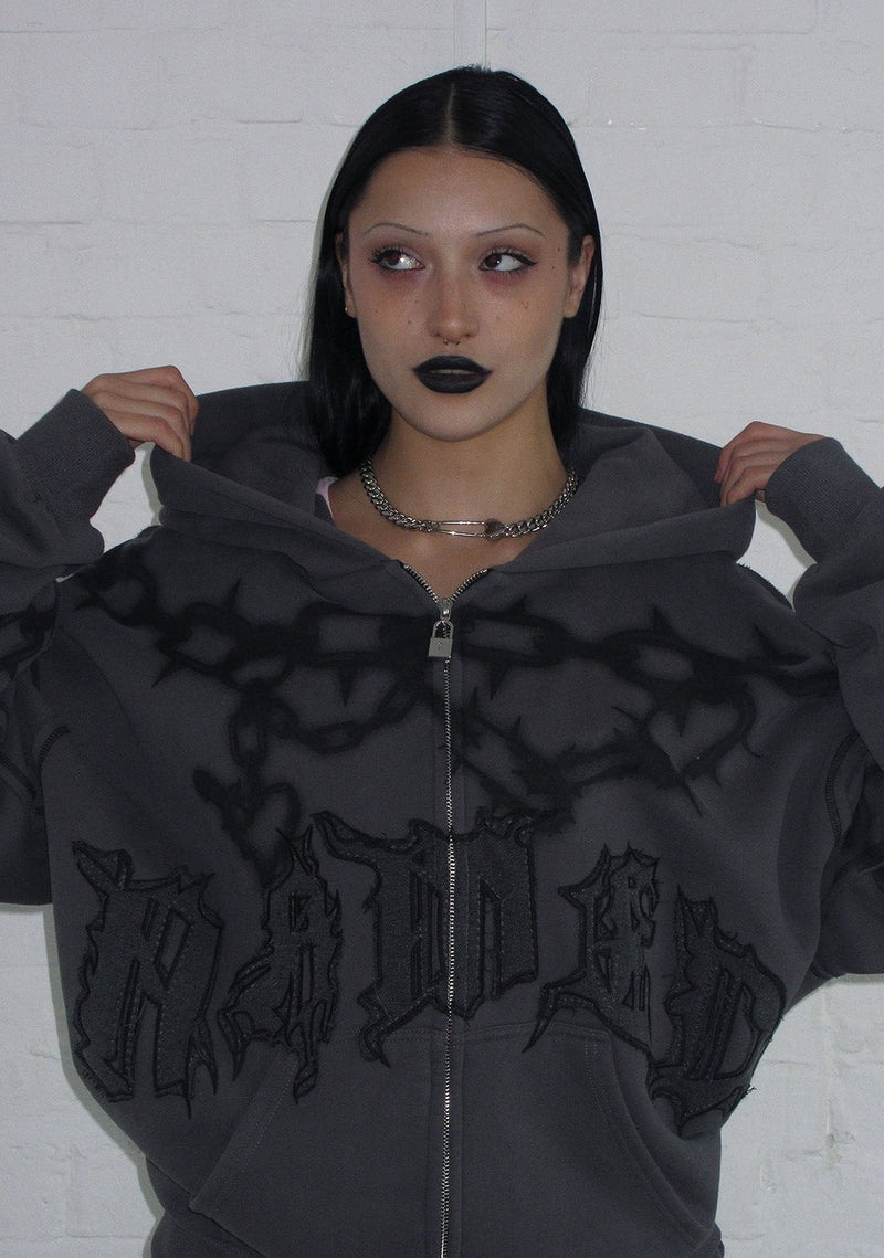 CHAINS ZIP HOODIE CAST IRON