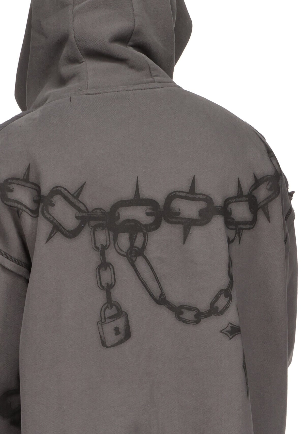 CHAINS ZIP HOODIE CAST IRON
