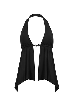 CHARISMA CHARM BACKLESS HALTERNECK TOP BLACK
