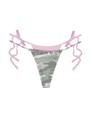 COLLIDE DOUBLE LAYER THONG BIKINI BOTTOMS CAMO