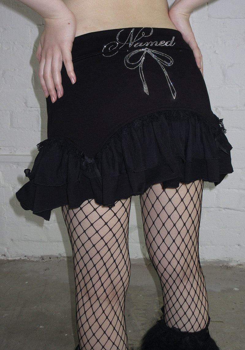 CONFESSIONS RHINESTONE MICRO SKIRT BLACK