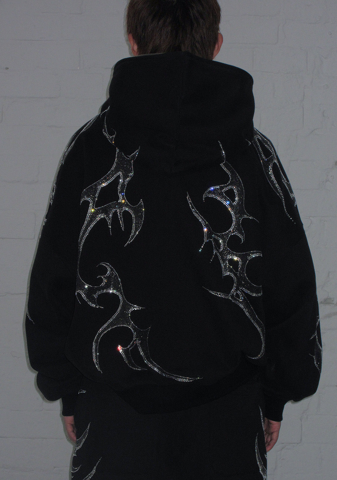 Crash Rhinestone Zip Hoodie Black – NAMED COLLECTIVE®