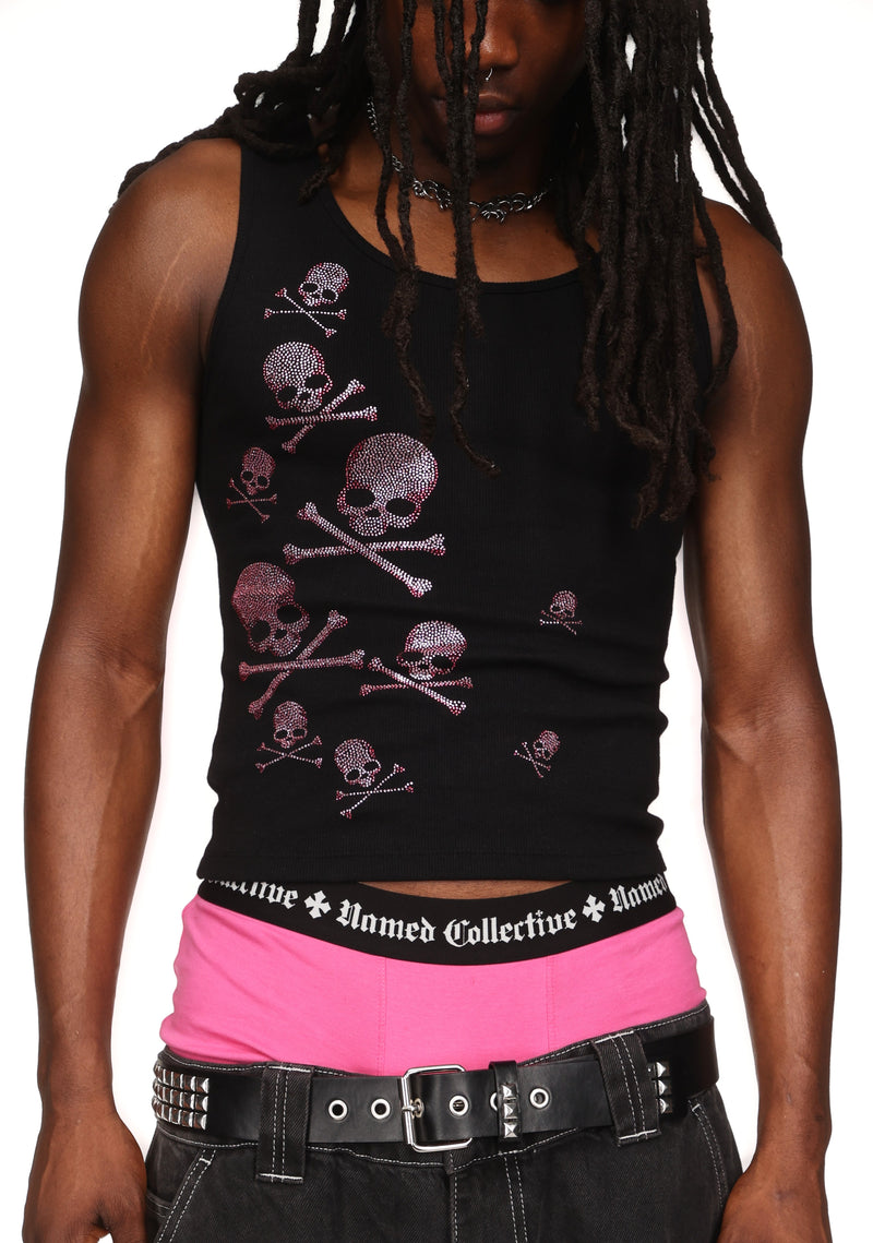 CRYPTIC RHINESTONE TANK TOP BLACK