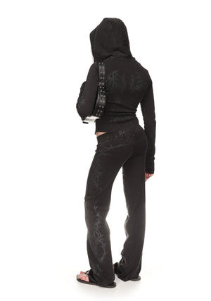 CURSE SCULPT STRETCH ZIP HOODIE WASHED CHARCOAL