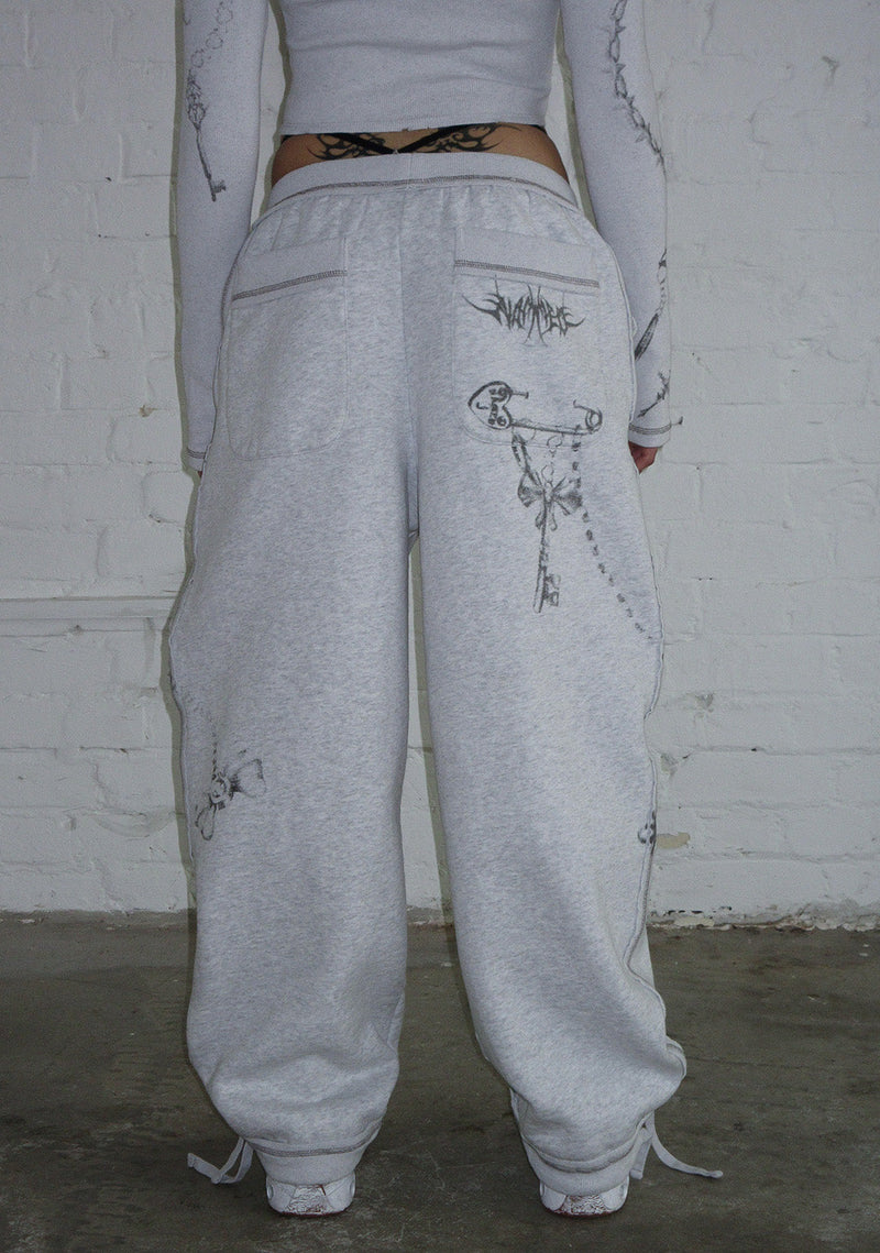 DESTROY OVERSIZED SWEATPANTS GREY MARL