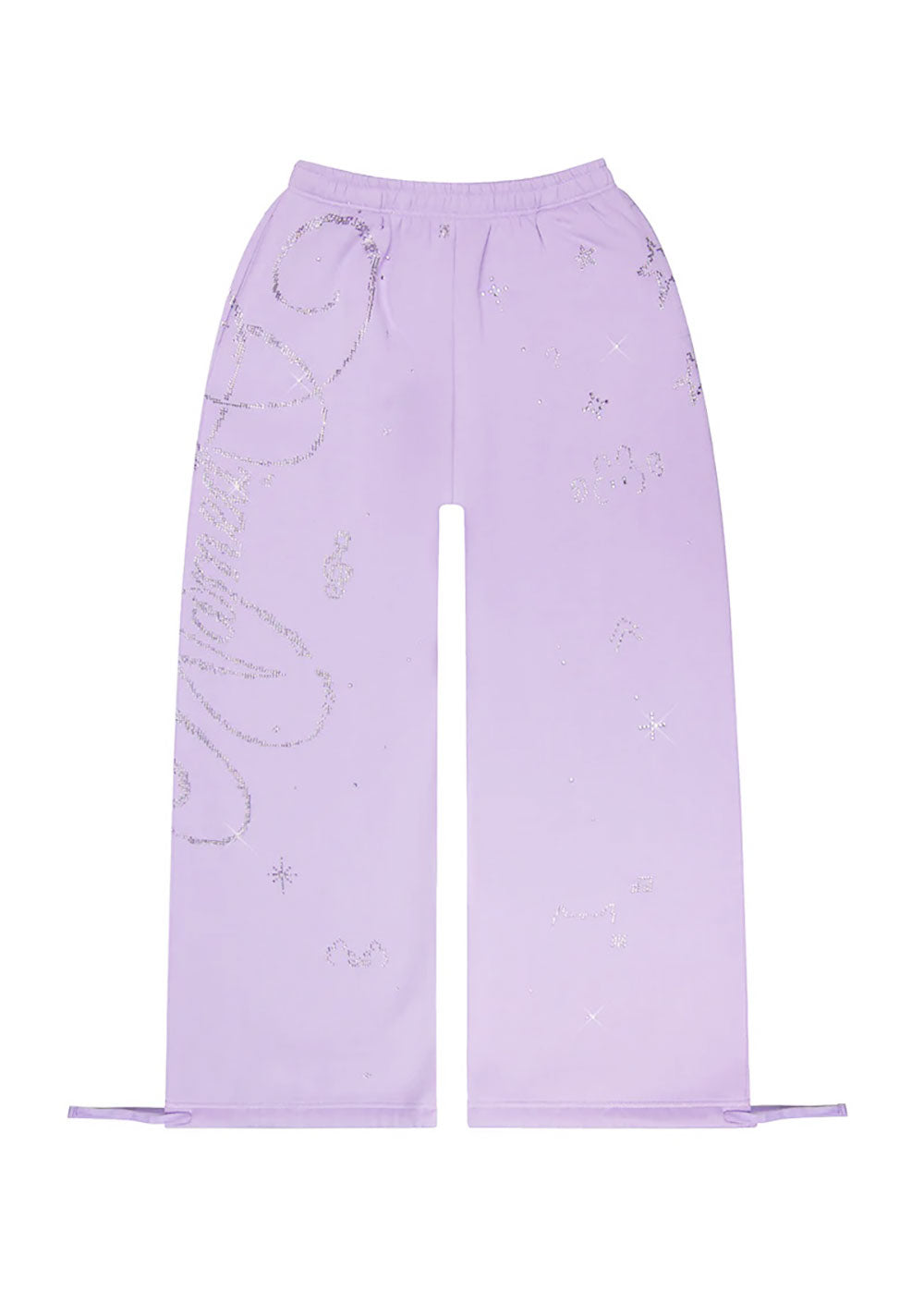 DREAMER RHINESTONE TEDDY OVERSIZED SWEATPANTS LILAC