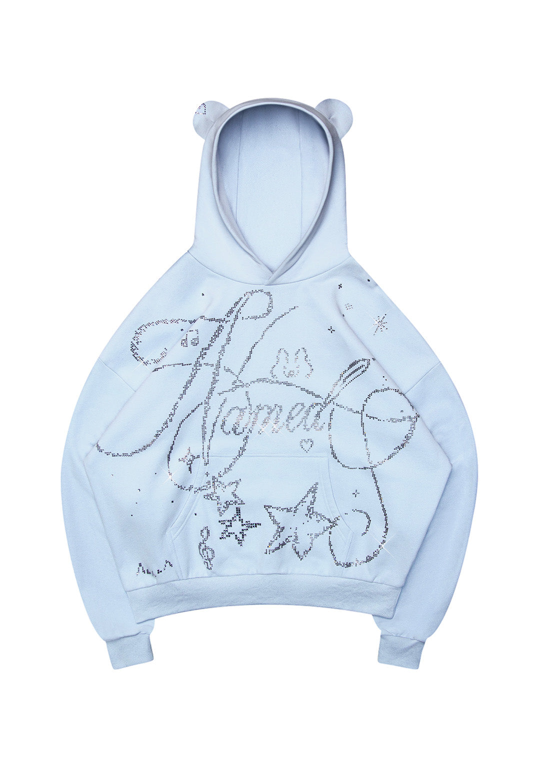 JILTU baby frill hoodie baby blue ジルチュ OVERSIZE ZIP UP HOODIE / AGED BABY BLUE — MOOJIMOOJI