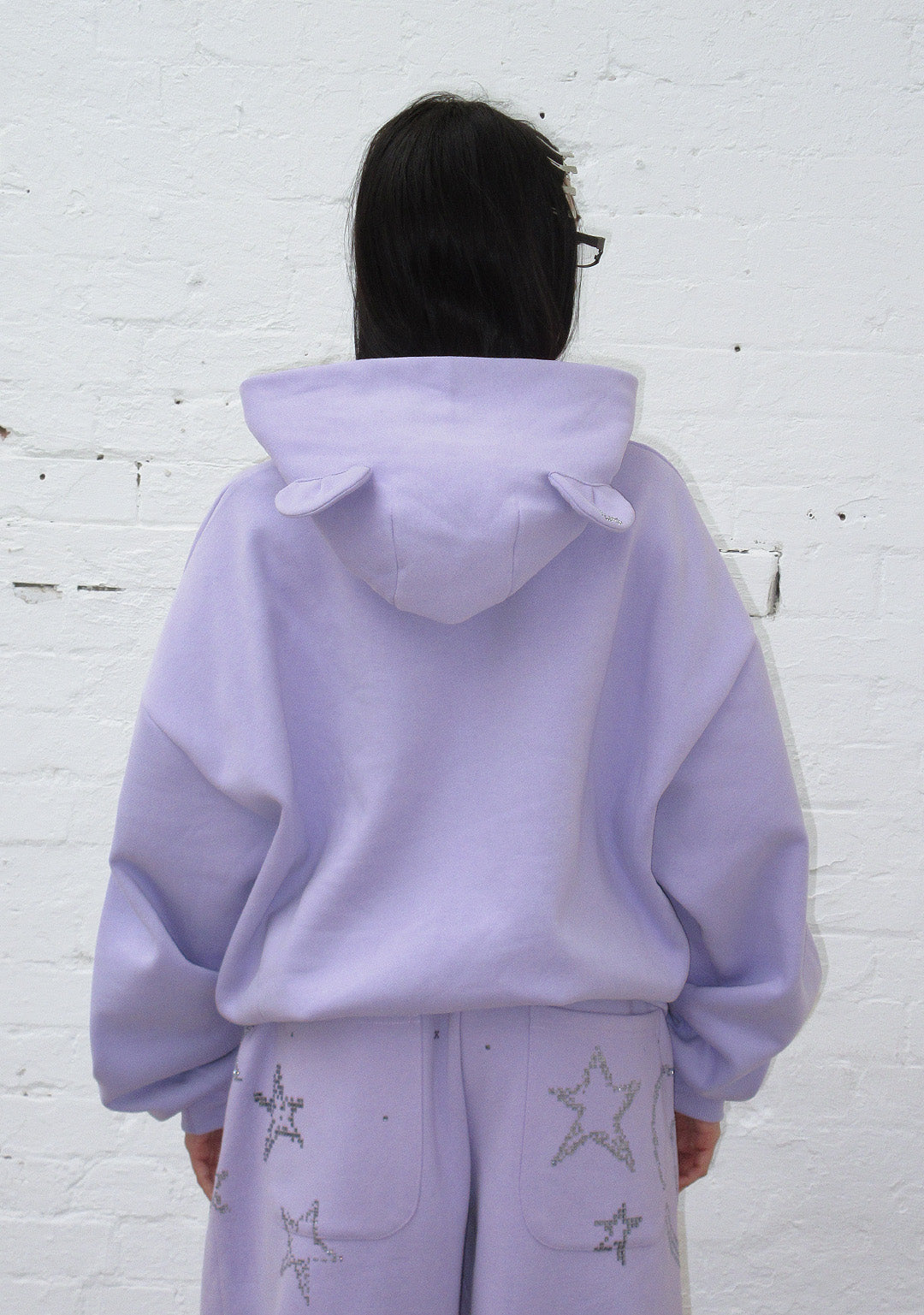 Dreamer Rhinestone Teddy Pullover Hoodie Lilac – NAMED COLLECTIVE®