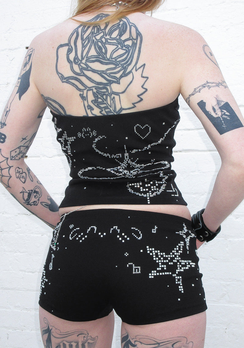 DREAMER RHINESTONE TUBE TOP BLACK