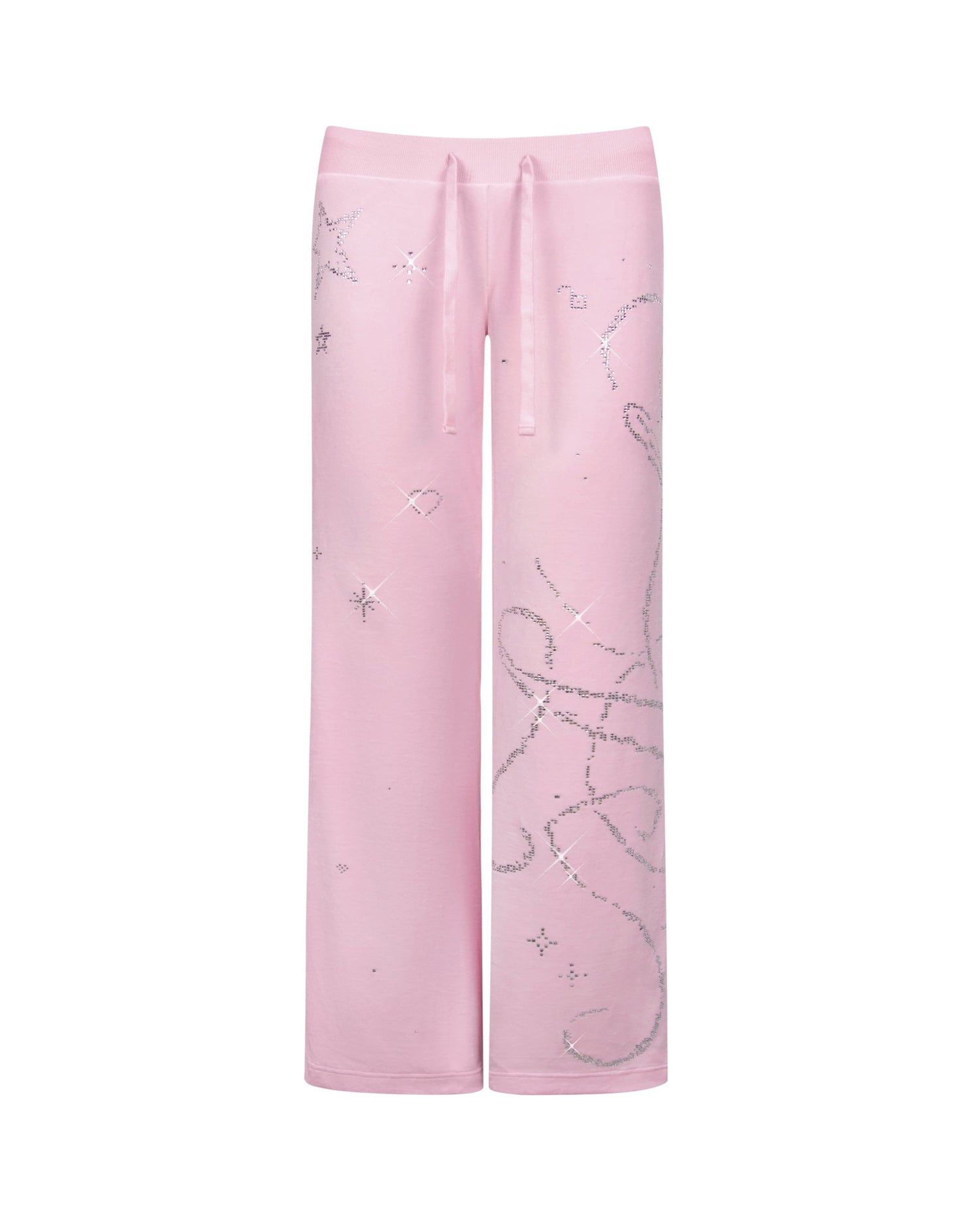 DREAMER RHINESTONE VELOUR SWEATPANTS BABY PINK