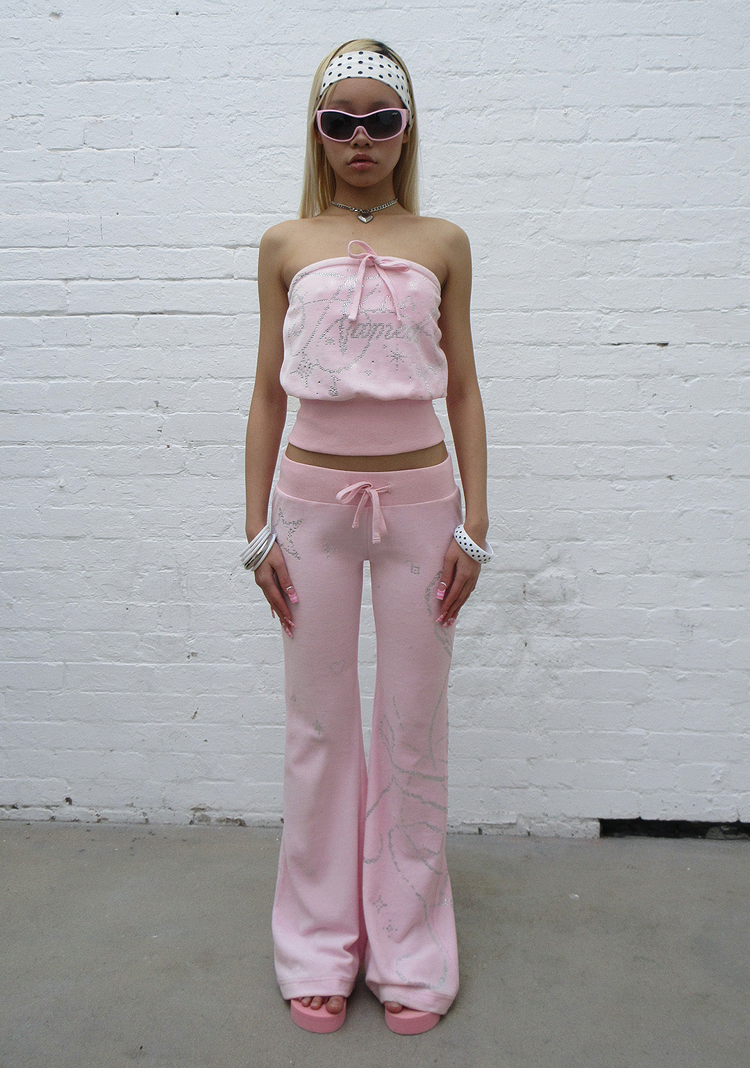 Dreamer Rhinestone Velour Tube Top Baby Pink – NAMED COLLECTIVE®