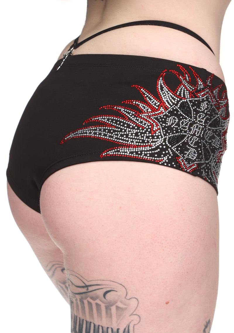 DUSK RHINESTONE HOTPANTS BLACK