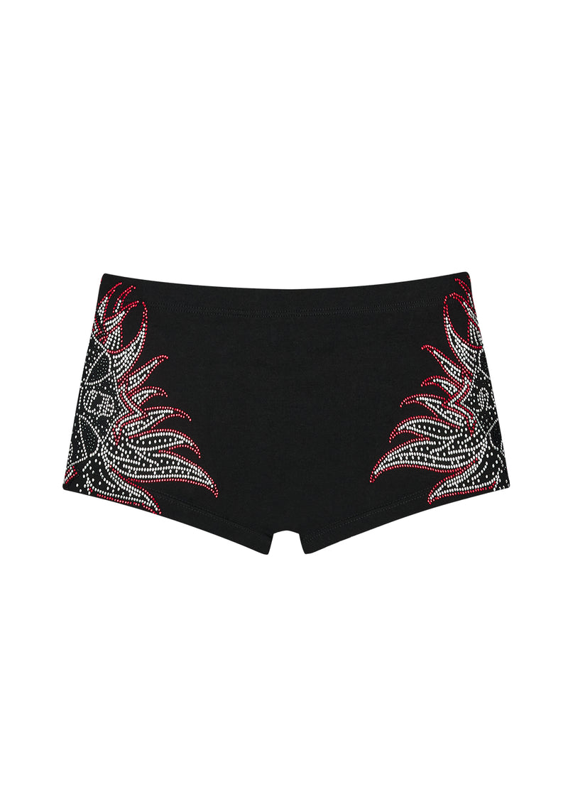DUSK RHINESTONE HOTPANTS BLACK