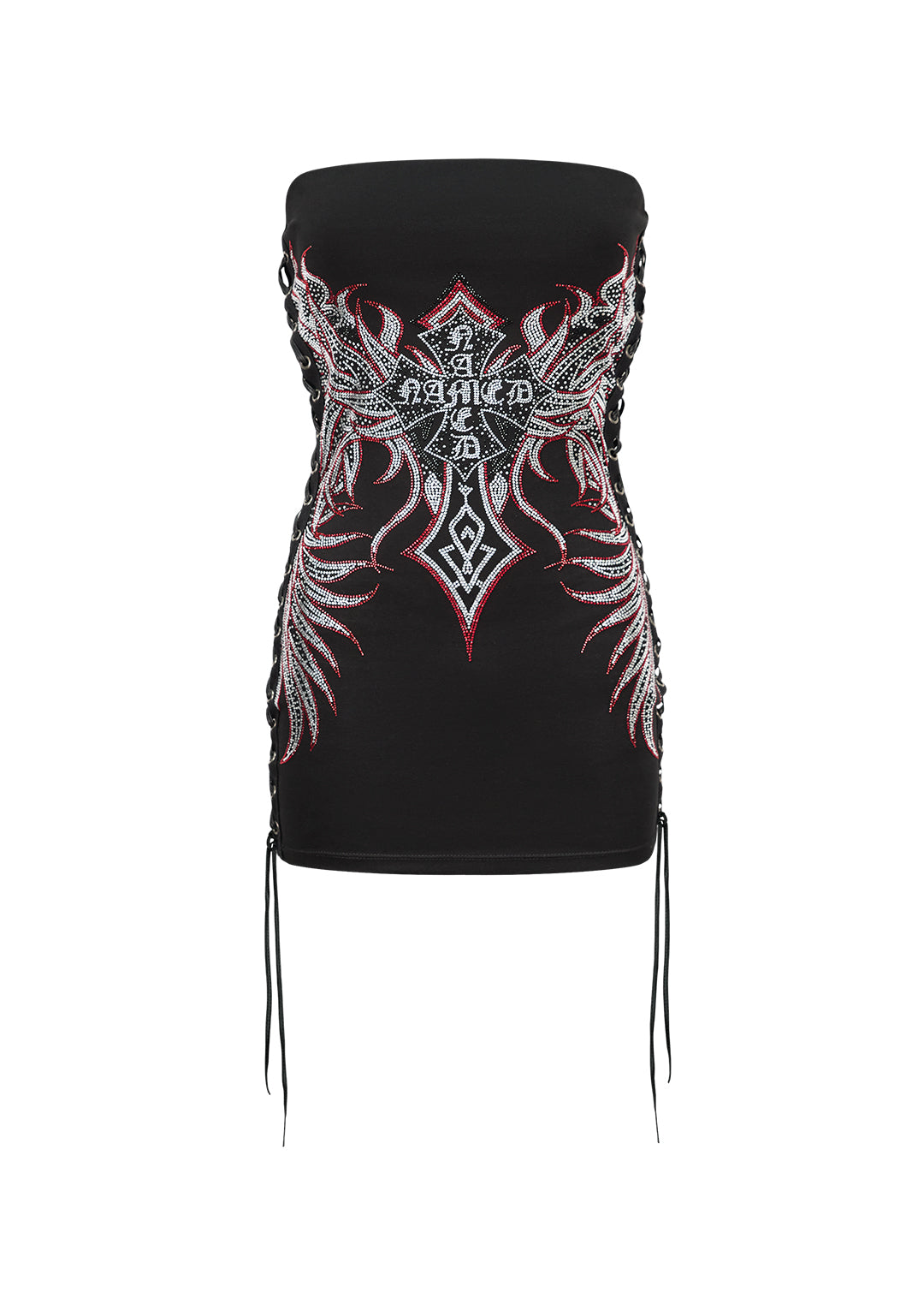 DUSK RHINESTONE MINI DRESS BLACK