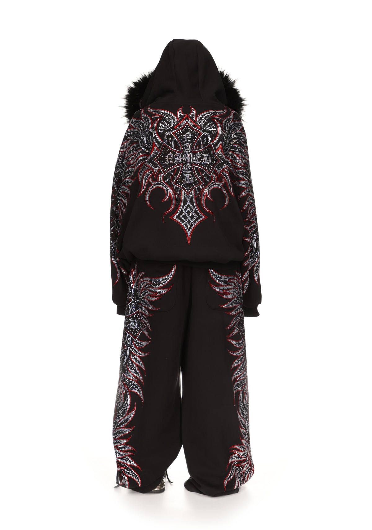 DUSK RHINESTONE ZIP HOODIE BLACK
