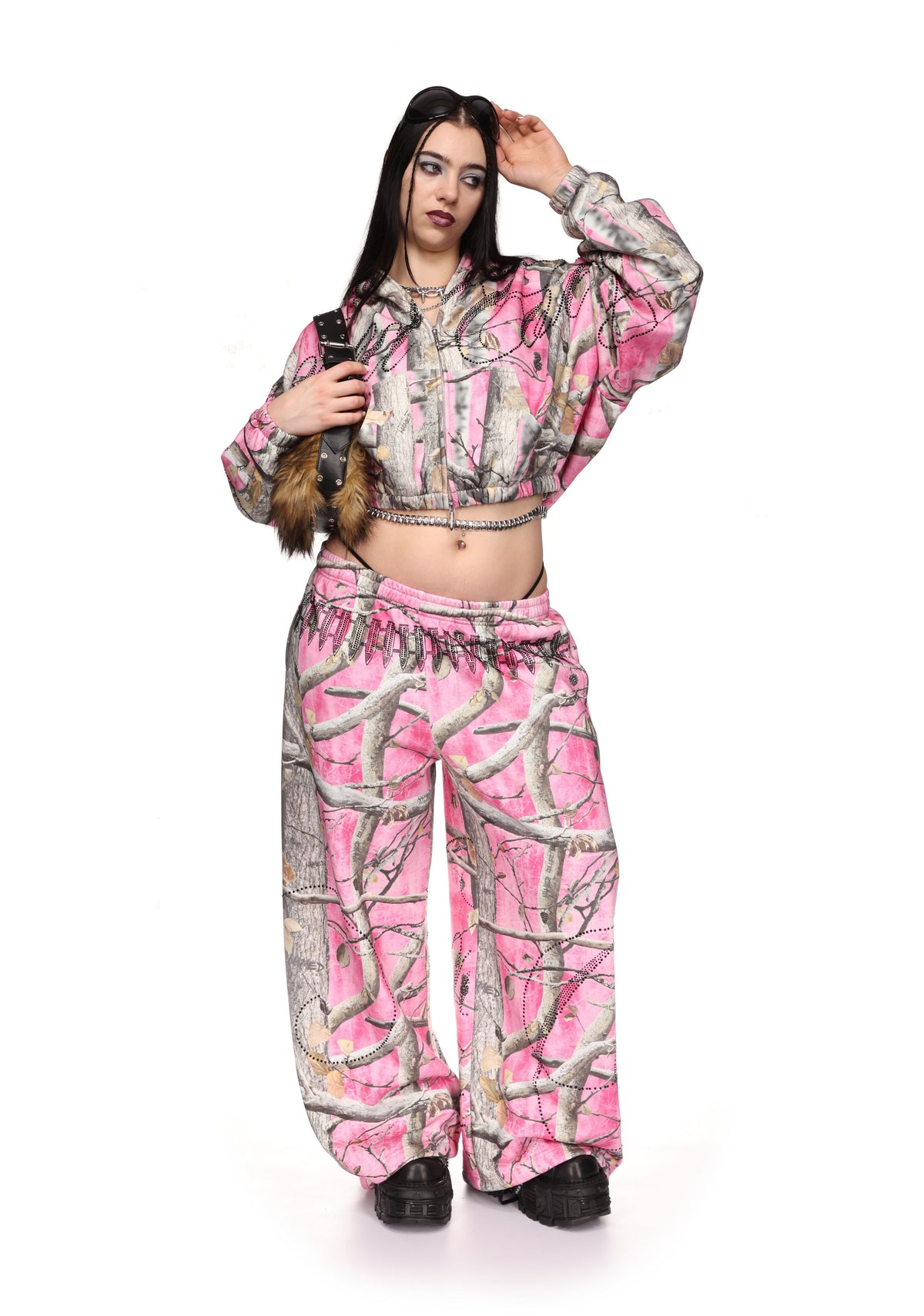 ENEMY OVERSIZED SWEATPANTS PINK TREE CAMO