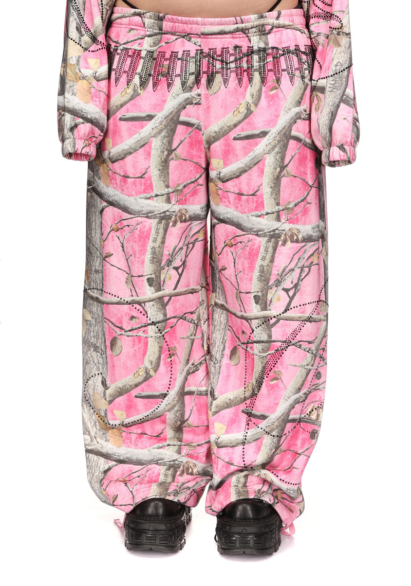 ENEMY OVERSIZED SWEATPANTS PINK TREE CAMO
