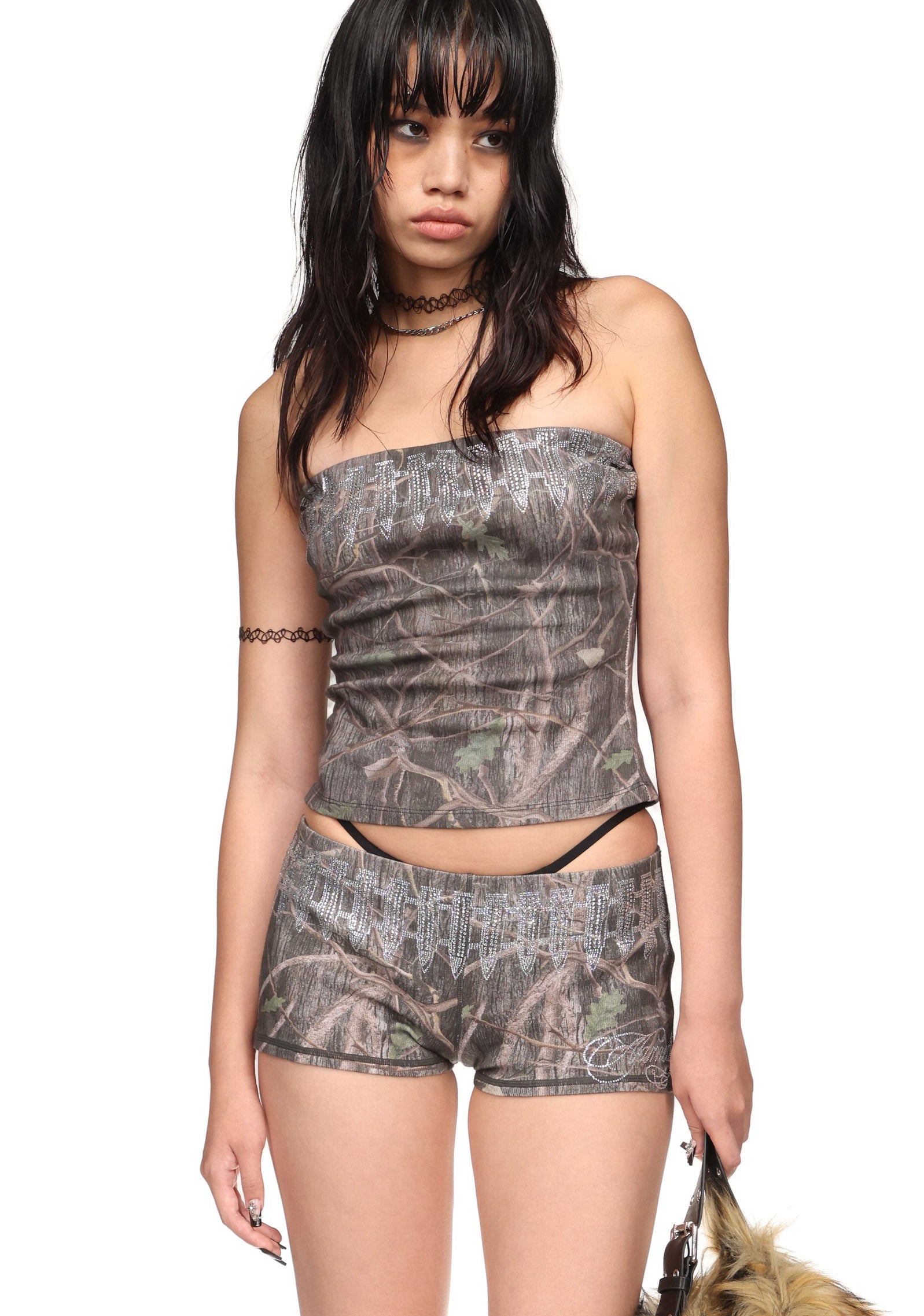 Enemy Rhinestone Micro Hotpant Shorts Tree Camo – NAMED COLLECTIVE®