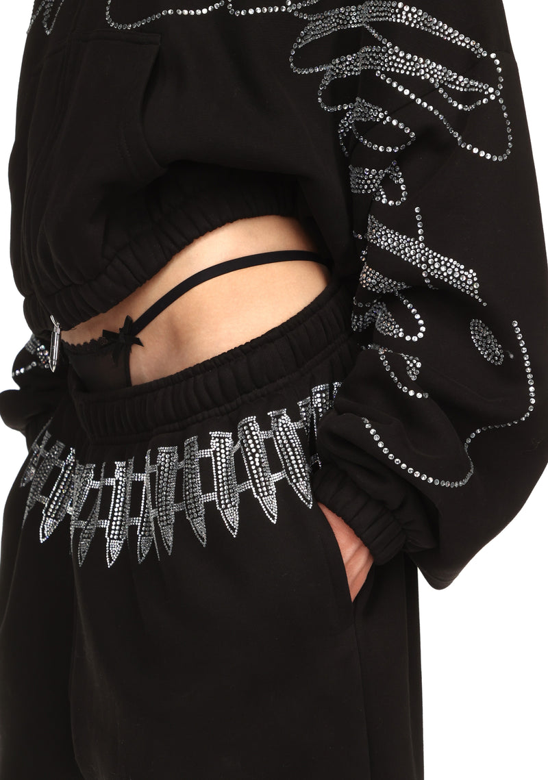 ENEMY RHINESTONE SWEATPANTS BLACK