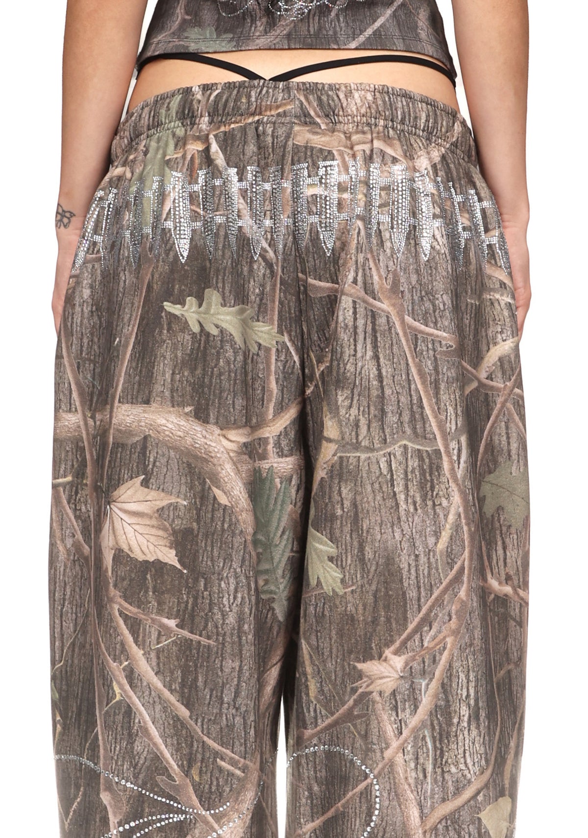 ENEMY RHINESTONE SWEATPANTS TREE CAMO