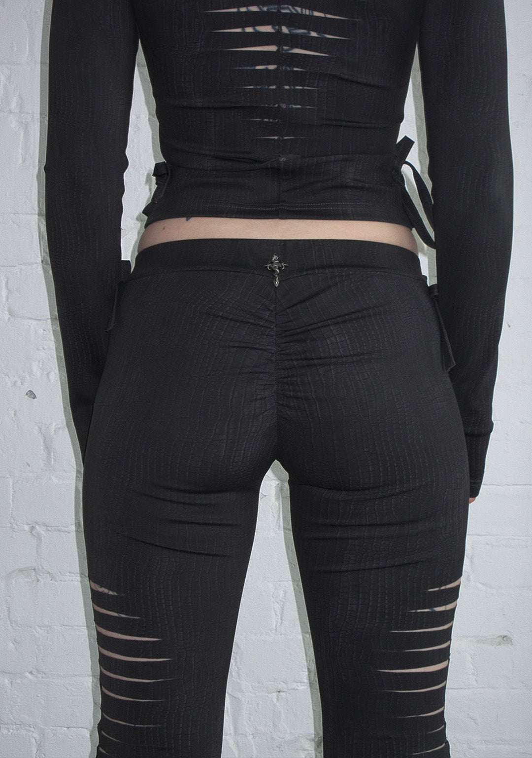Envy Snakeskin Slashed Sculpt Stretch Pants Charcoal – NAMED