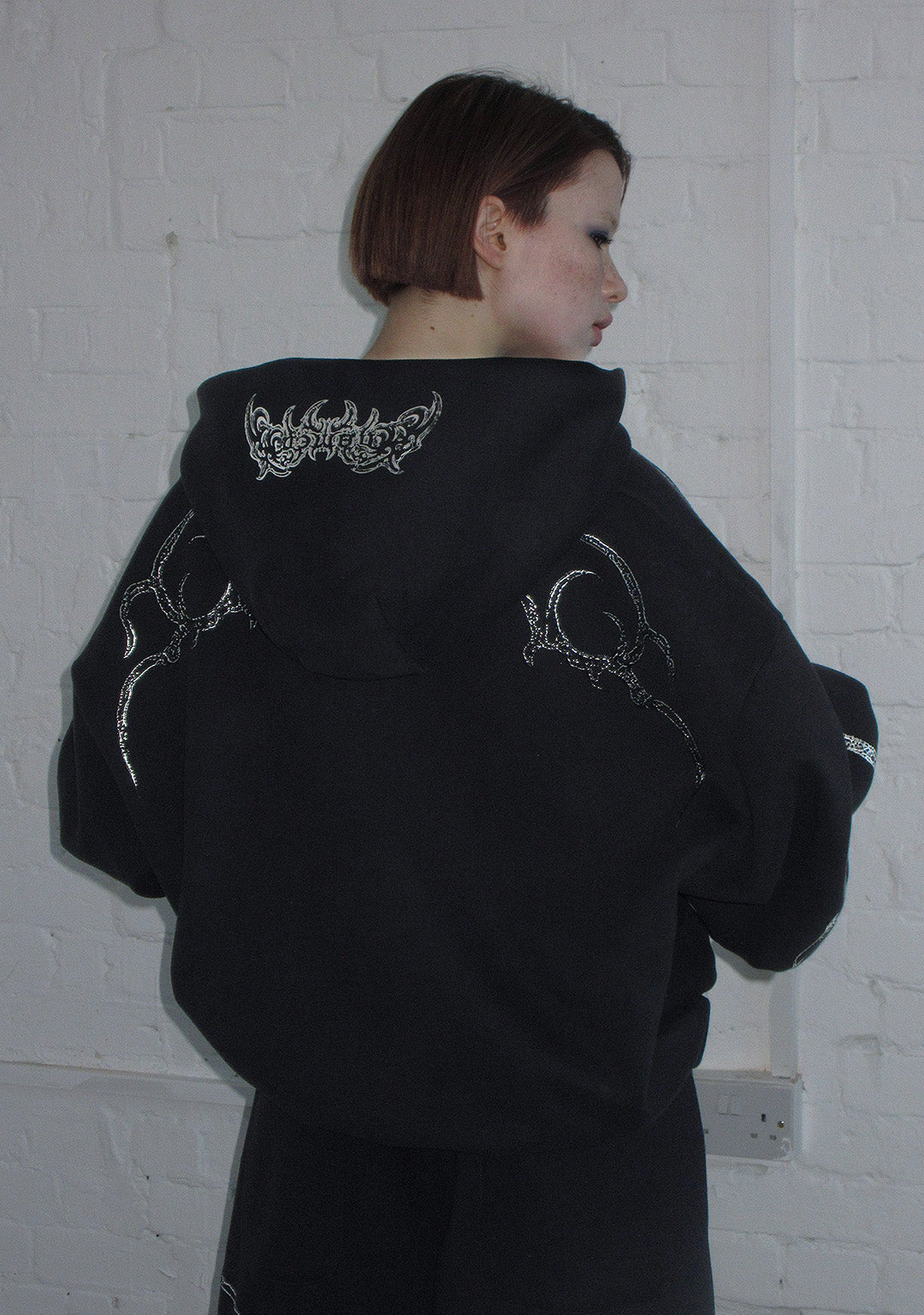 EUPHORIA DISTRESSED PRINT CHROME ZIP HOODIE BLACK – NAMED COLLECTIVE®