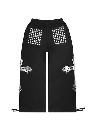 FAITHFUL STUDDED OVERSIZED SWEATPANTS BLACK