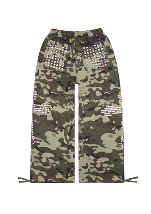 FAITHFUL STUDDED OVERSIZED SWEATPANTS CAMO