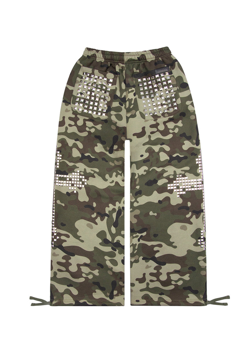 FAITHFUL STUDDED OVERSIZED SWEATPANTS CAMO