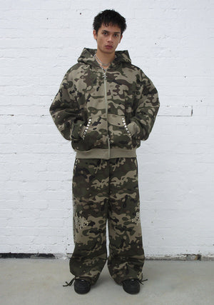 FAITHFUL STUDDED OVERSIZED SWEATPANTS CAMO