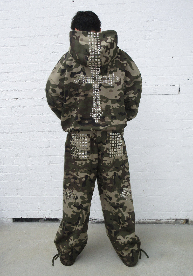 FAITHFUL STUDDED ZIP HOODIE CAMO