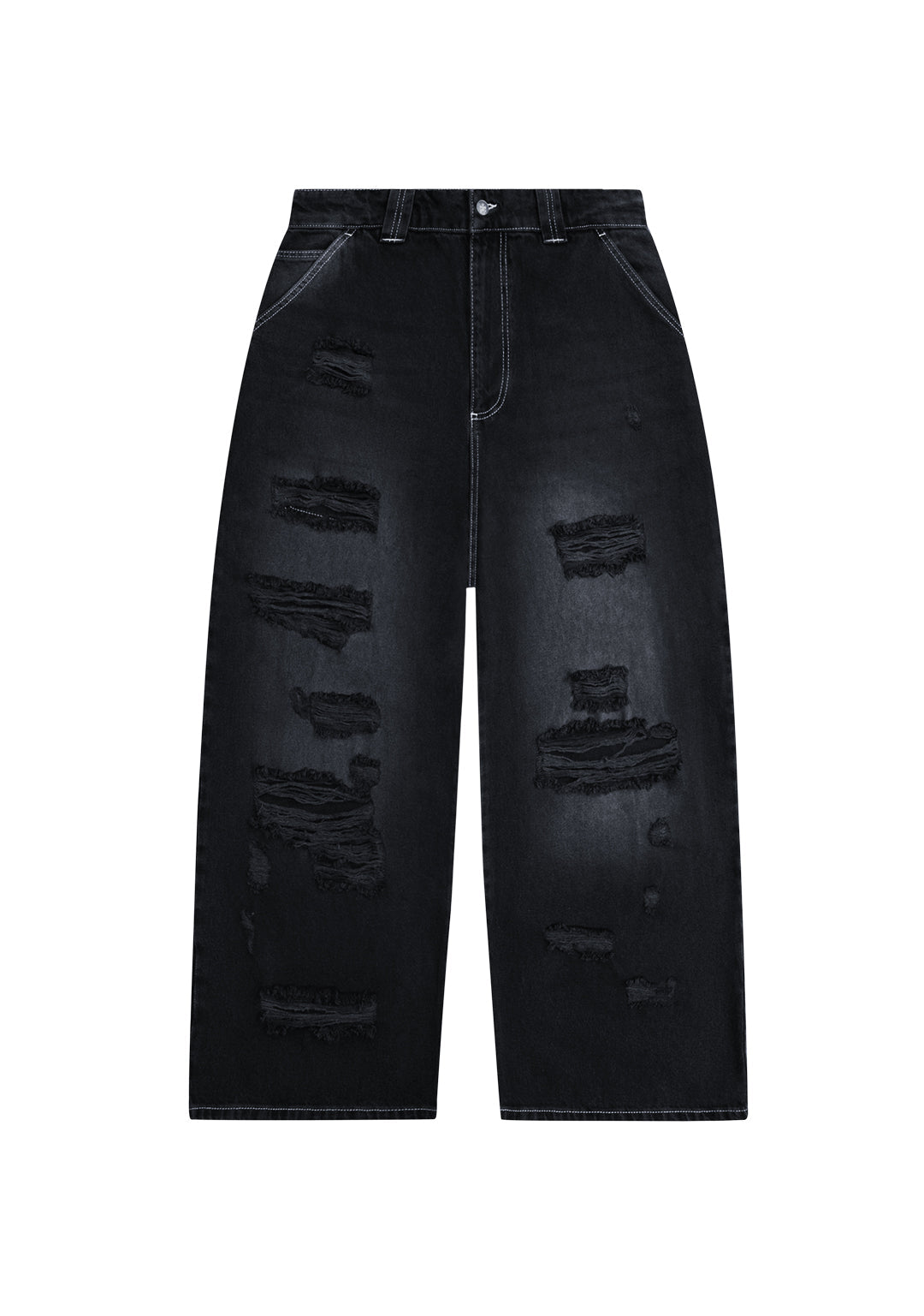 FAITHFUL STUDDED OVERSIZED JEANS WASHED BLACK