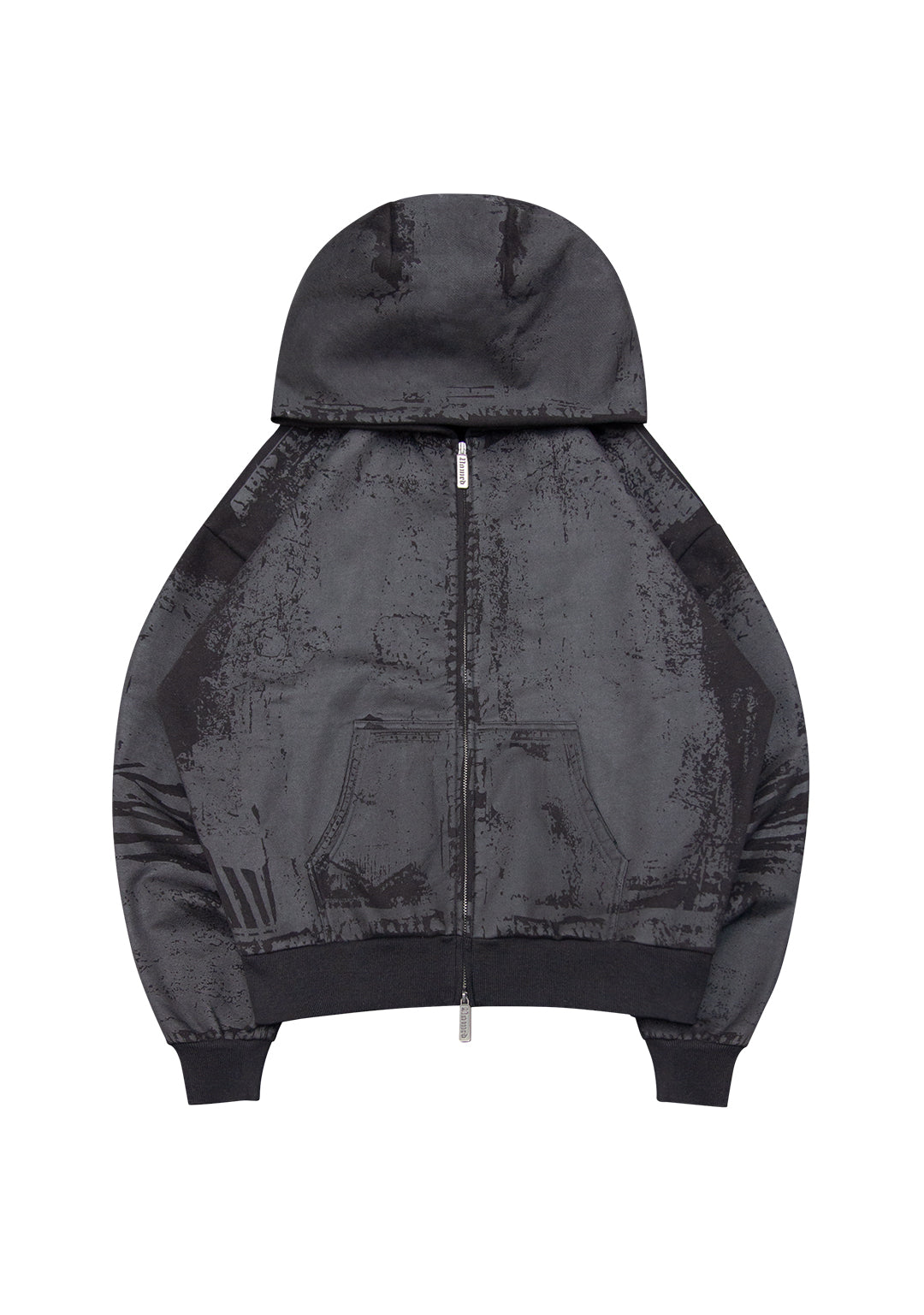 FAITHFUL LEATHER EFFECT ZIP HOODIE BLACK