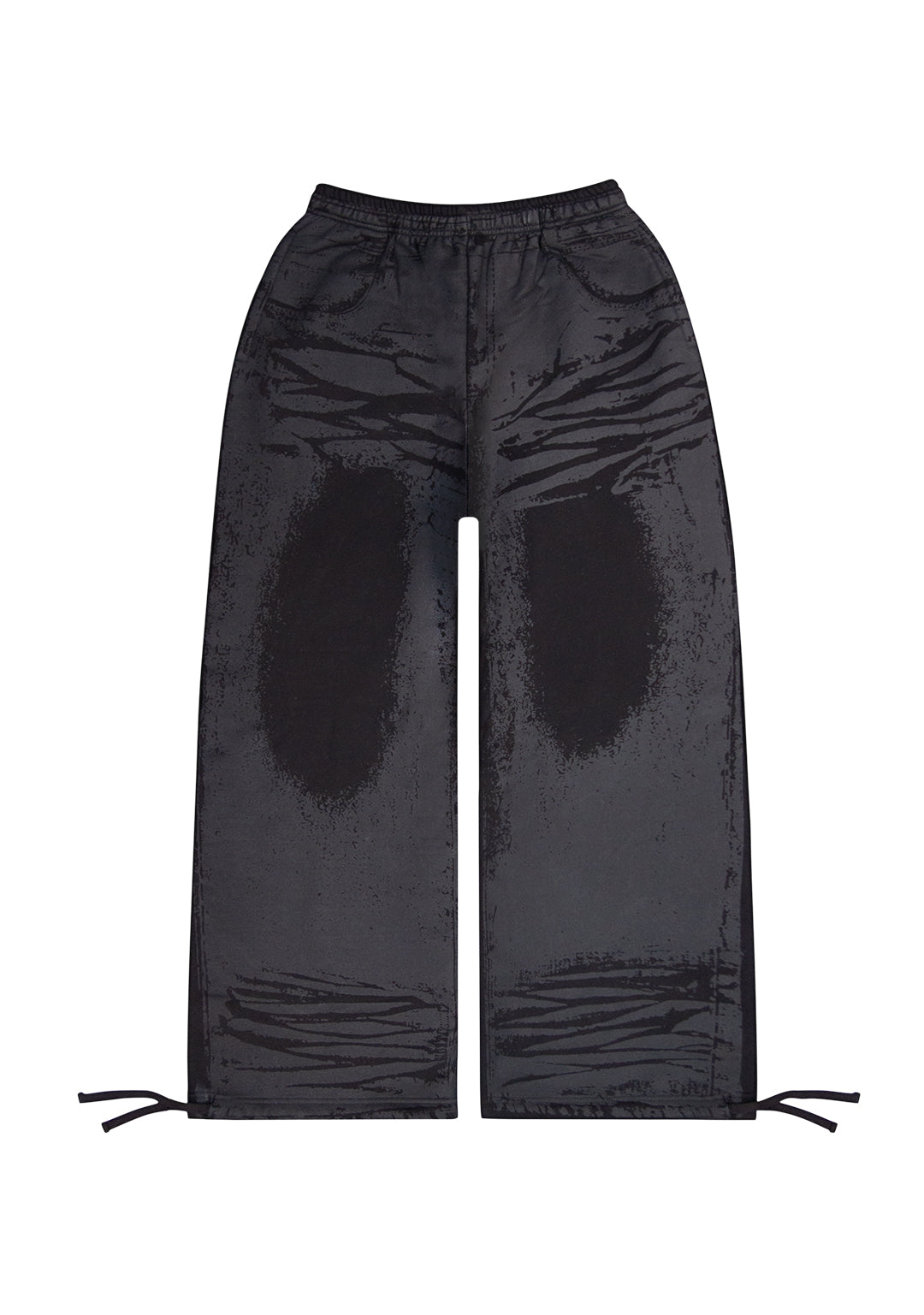 FAITHFUL LEATHER EFFECT OVERSIZED SWEATPANTS BLACK