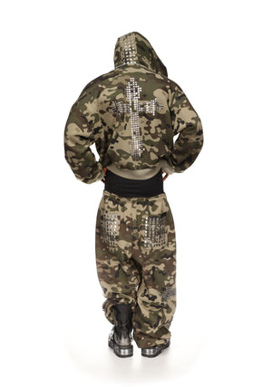 FAITHFUL STUDDED ZIP HOODIE CAMO