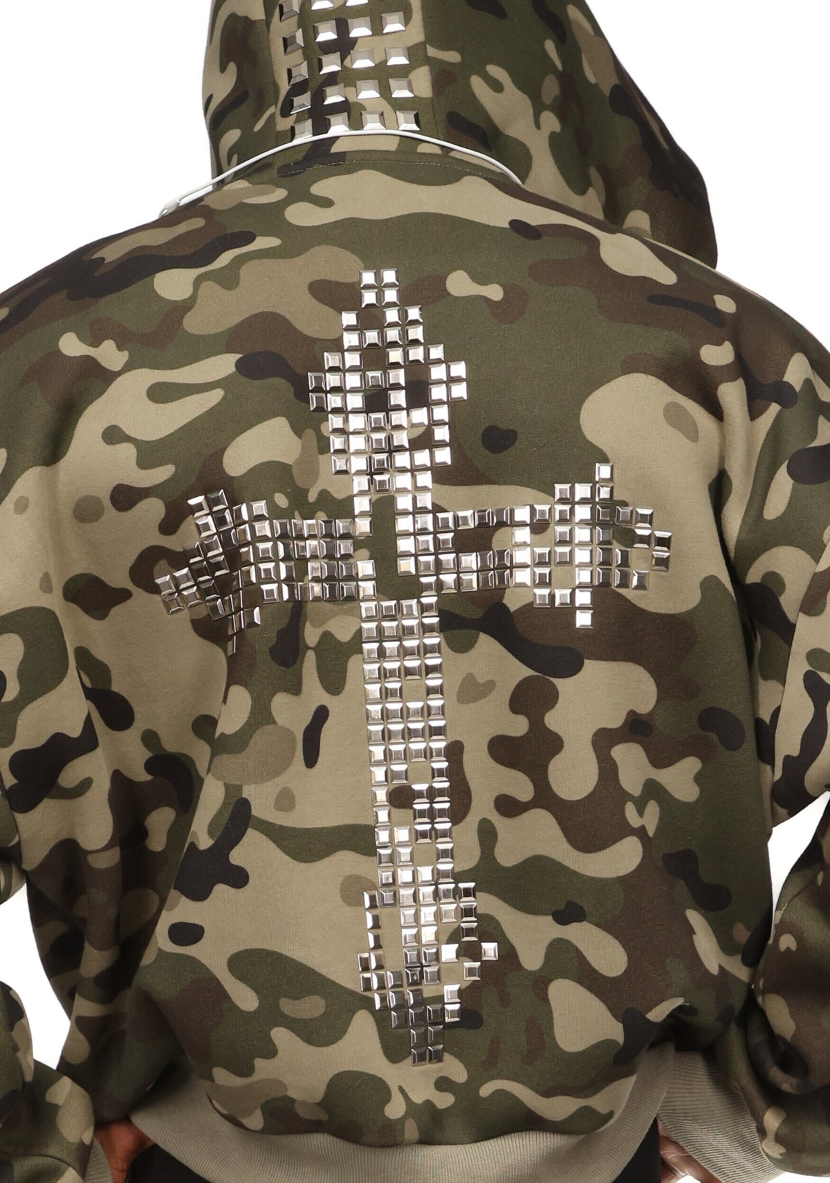 FAITHFUL STUDDED ZIP HOODIE CAMO